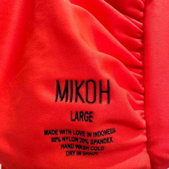 Mikoh Swimwear Halter Strappy Bikini Top Red Fringe Large Two Piece Vacation - Picture 4 of 4